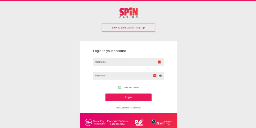 Spin casino registration process