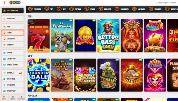 Wyns casino games