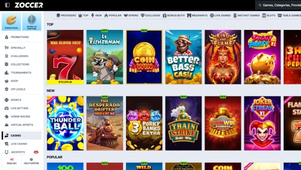 Zoccer casino games